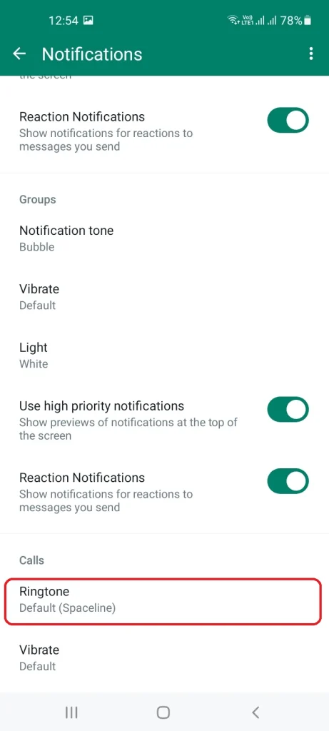 Change WhatsApp Ringtone on Android Step 3