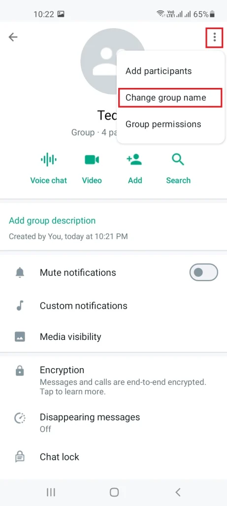 Guide to Change Your WhatsApp Group Name Step 4