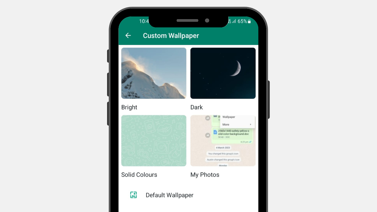 How to Change WhatsApp Home Screen Wallpaper?