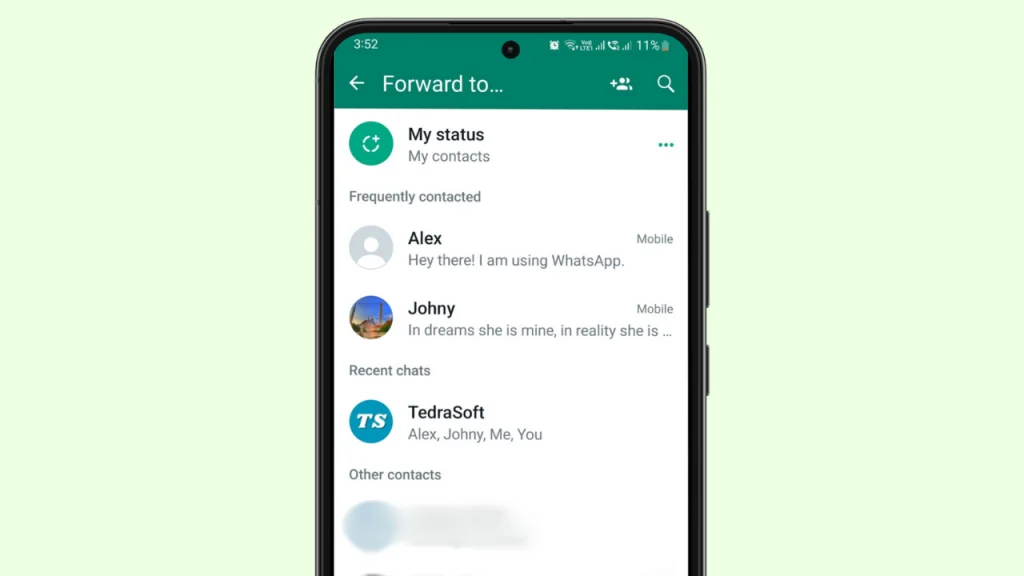 How to Remove Frequently Contacted in WhatsApp