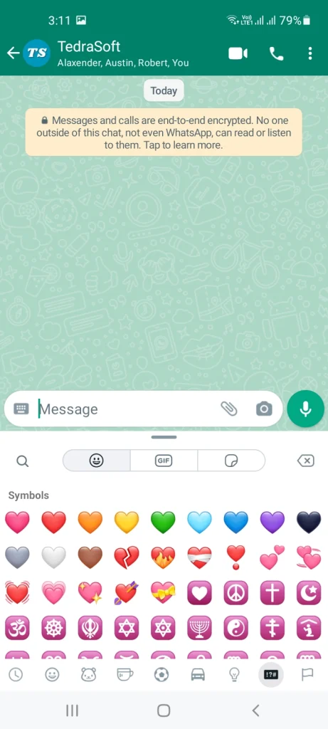 Send a Big Heart Emoji on WhatsApp Step 2: Find Red Heart Emoji