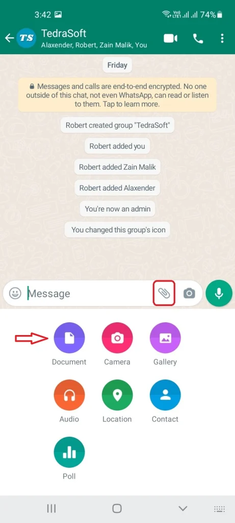 Send Photos as Documents in WhatsApp for Android Step 2