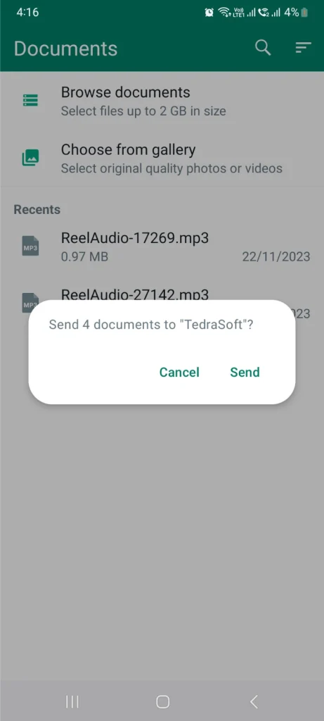 Send Photos as Documents in WhatsApp for Android Step 5