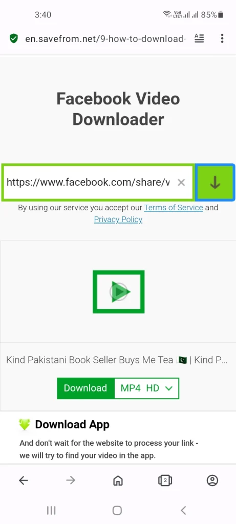 Share the Facebook Video on WhatsApp Using Third Party Sources Step 1