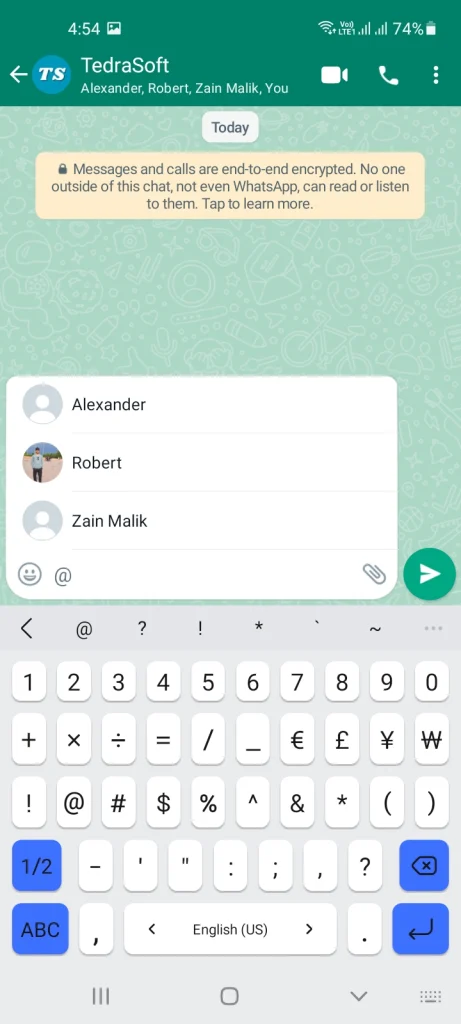 Tag Everyone in WhatsApp Group for Android Phones Step 2