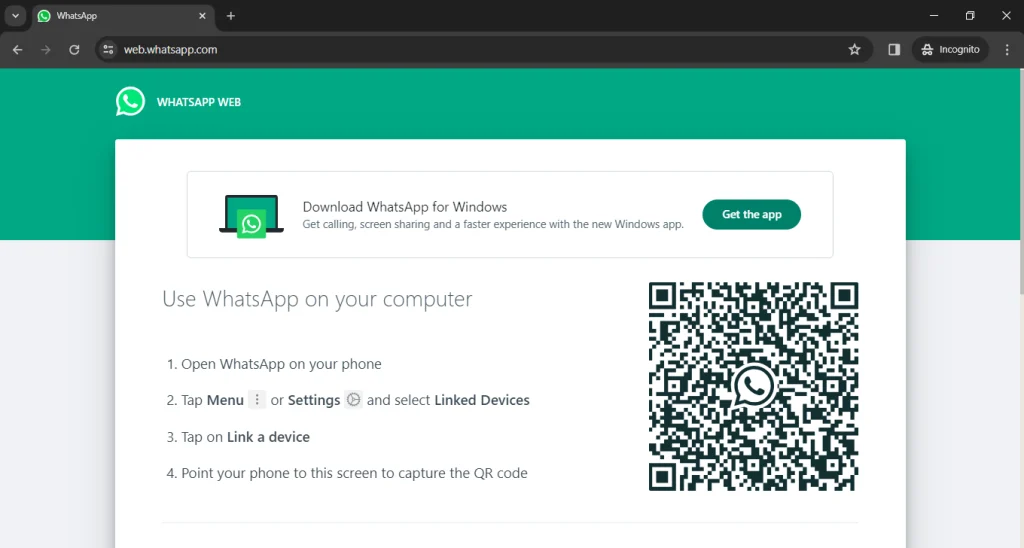 Send Photos as PDFs in WhatsApp for PC Step 1